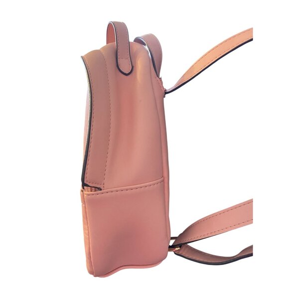 backpack purse zipper closure pink adjustable straps gold hardware - Picture 2 of 8